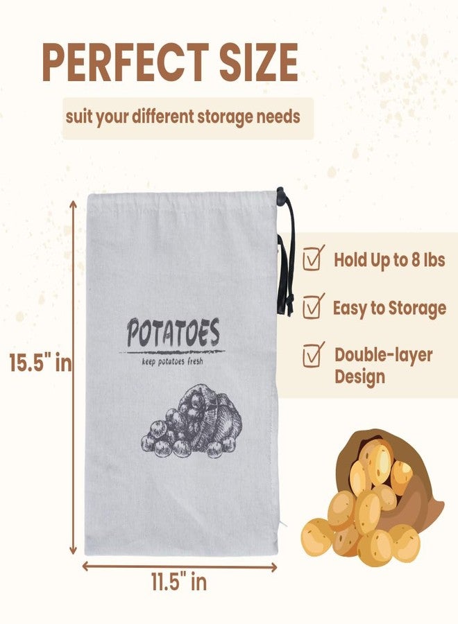 LeCorner Potato Onion Storage Bag, Reusable Potato and Onion Storage Bag for Pantry, Vegetable Storage Bags with Drawstring Closure, Blackout Liner for Shopping Storage, 2 Packs (Potato Onion Bag) - Image 5